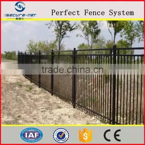 Powder Coated Galvanized Tubular Flat Top Steel Fence thumbnail-1