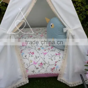 Promotional Single Pole Vintage Cream Lace Children Kids Play Tent thumbnail-2