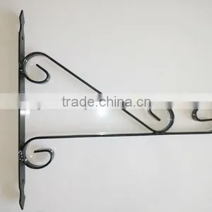 Wrought Iron Rustic Wall Garden Bracket Decor Hook Hang Flowers Baskets Lanterns thumbnail-1