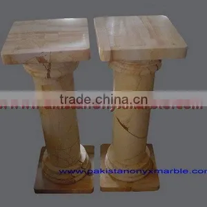 NATURAL COLOR TEAKWOOD MARBLE PEDESTALS thumbnail-3