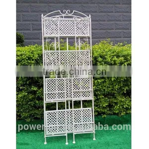 POWERLON Vintage Foldable Metal 3-tier Corner Shelf Plant Stand for Outdoor and Indoor Use thumbnail-5