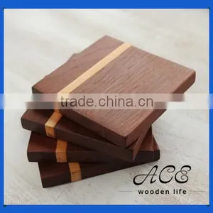 High Quality Multiple Color Wooden Coaster Joint Black Walnut and Oak Coaster thumbnail-1