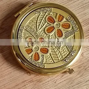 Gold Folding Pocket Mirror ,gold Compact Mirror thumbnail-2