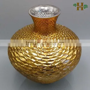 Gold Color Handicraft Christmas Decoration Glass Vases thumbnail-2