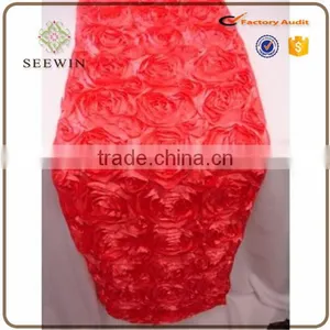 12x108 Washable Satin Rosette Table Runner for Events Deco thumbnail-5