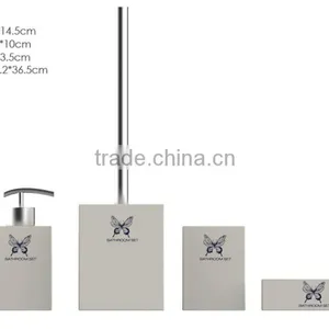 White Marble Bathroom Accessories Set Bathroom Accessory thumbnail-3