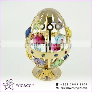 Easter Egg With SWAROVSKI Crystal Metal Home Decoration thumbnail-2