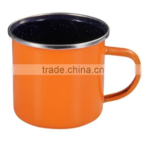New Product Fair Sublimation Enamel Camping Mug With Stainless Steel Rim/rolled Rim thumbnail-3