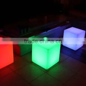 RGB Color Changing LED Cube / LED Cube Chairs / Glowing Cube Seat thumbnail-1