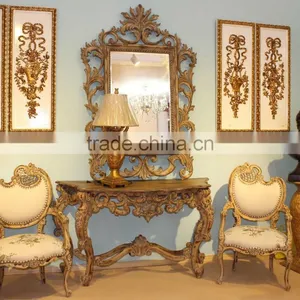 French Style Living Room Furniture Console Table and Wall Mirror thumbnail-1