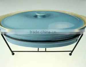 Ceramic Oval Casserole With Rack & Tealight thumbnail-1