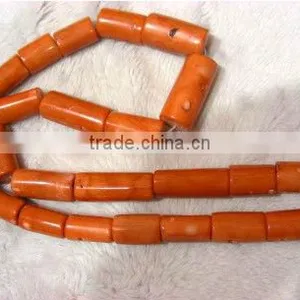8*16mm Orange Column Coral Beads thumbnail-1