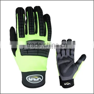 Hi-vis Green Color Impact Firm Grip Oilfield Gloves thumbnail-1