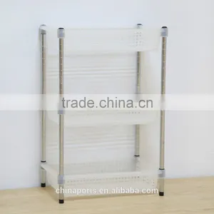 Hot Sale!! EU and USA Fashionable Model 3 Layer Wire Shelving/rack/shelf With Plastic Layer thumbnail-1