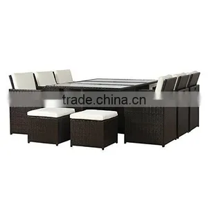 Outdoor Rattan Furniture Set Dining Table and Chairs thumbnail-2