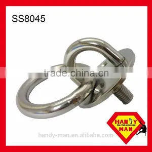 SS8045 Marine Deck Hardware Stainless Steel 304 Round Eye Plate With Ring With Machine Screw Sink Holes Ring Plate thumbnail-1