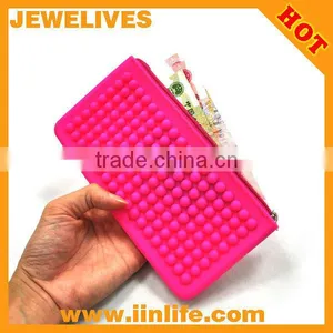 Rubber Silicone Pouch Purse Wallet Glasses Cellphone Cosmetic Coin Bag Case thumbnail-1