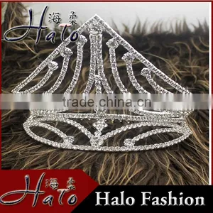 Silver Plated Alloy Rhinestone Fashion Accessories Wedding Hair Crown H172-083 thumbnail-1