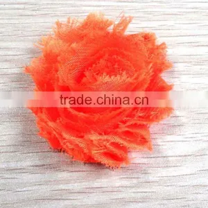 2" 4"orange Shabby Rosette Flowers thumbnail-1