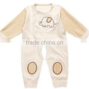100% Cotton Long Sleeve Baby Rompers /cute Emboridery Baby Rompers thumbnail-1