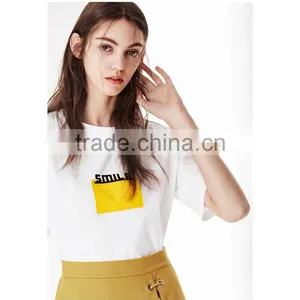 Custom Cotton Printing T Shirts Cartoon White O-neck T Shirt Women thumbnail-6