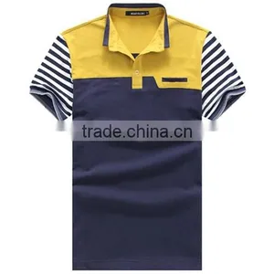 High Quality 100% Cotton Collar Pocket Men T-shirt thumbnail-1