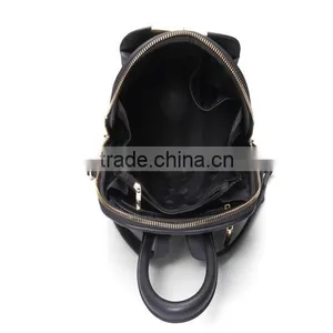2016 Black Pattern Leather Backpack Girl School Bag thumbnail-3