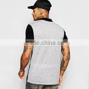 100% Cotton Custom Your Logo t Shirt Polo With Side Zip PS0114A thumbnail-2