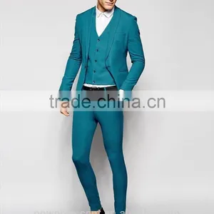 2016 Men's Hot Sale Amazing Skinny Turquoise Suit Jacket thumbnail-4