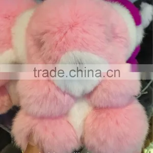 Real Rex Rabbit Fur Keychain Bear Doll Doll Key Chain Charm Golf Bag Pendant Wallet Pom Pom Coon Car Pendant thumbnail-3