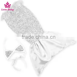Shinny Sequined Mermaid Swimsuit & Beachwear, Mother and Me Beach Bikini, Sexy Baby Girls Bikini thumbnail-3