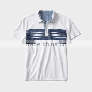 China Men's Fashion White Color Stripe Short Sleeve Polo Shirt thumbnail-1