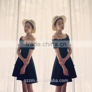 2017 The Newest Short Sleeve Girl Party Dress With Different Color thumbnail-1