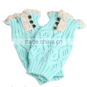 Factory Best Selling New Design Buttons Crochet Women Lace Boot Cuffs thumbnail-3