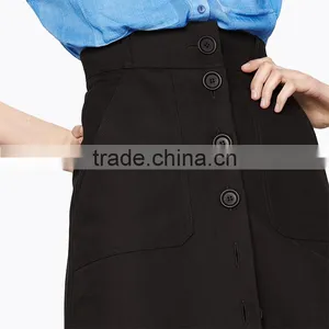 2016 Latest Fashion Mini Skirts Oem Chiffon Women Black Short Skirt thumbnail-1