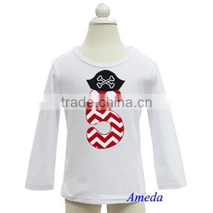 Boys 5th Birthday Pirate White Long Sleeves Tee 3M-7Y thumbnail-1