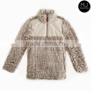 FACTORY Wholesale Personalized Frosted Tip 1/4 Zip Monogrammed Sherpa Pullover Kid Clothes thumbnail-3