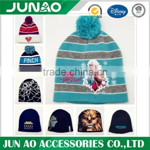 Customized Team Winter Slouchy Hats/cuff Knit Cool Girl Beanie With Ball thumbnail-1
