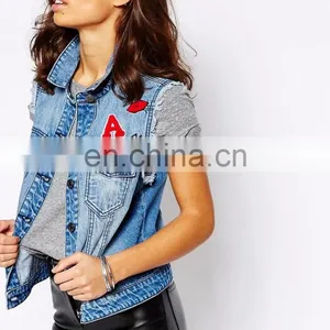 2016 Latest New Design Waistcoats Online Denim Waistcoats thumbnail-2