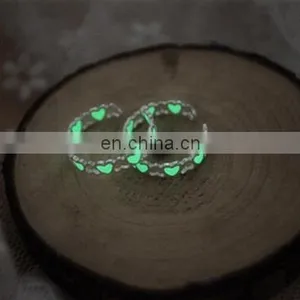 Heart Luminous Ring Glow In The Dark Ring Adjustable Ring thumbnail-2