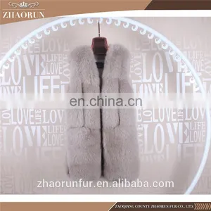 Wholesale China Fox Fur Vest / Silver Real Fox Fur Outwear for Girls thumbnail-2