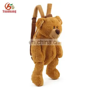 Cheap Custom Stuffed Brown Bear Plush Teddy Backpack Bag thumbnail-2