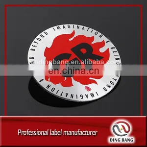 Professional OEM Factory High Technics Stamped Type Circle Shape Custom Printed Nameplate With 3M Adhesive thumbnail-1