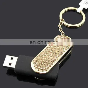 The Point of Full of Diamond Silver Gold Usb Key Ring thumbnail-1
