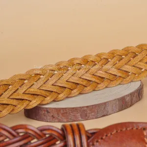 Wholesale Fashion Lady Suede Leather Custom Woven Belt for Women thumbnail-3