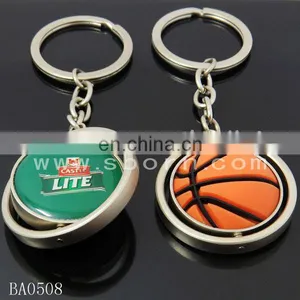 Custom Fancy Metal Basketball Shape Keychain With Epoxy Logo thumbnail-3