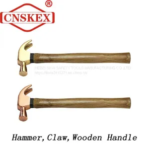 Claw Hammer With Explosion - Proof Safety and Spark - Free Wooden Handle thumbnail-1