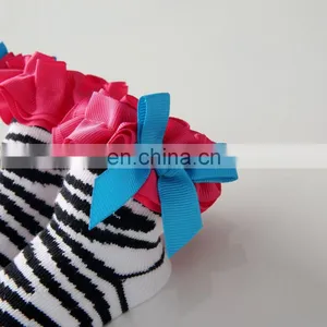 Baby Socks Zebra Cartoon Pattern Baby Socks Bowknot European and American Cotton Newborn Floor Socks Spring and Autumn Shape thumbnail-3