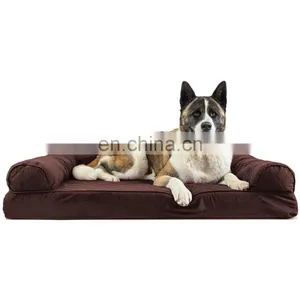 High Quality Dog Bed Memory Foam Faux Fleece Pet Sofa Luxury Ped Bed With Waterproof Liner thumbnail-2