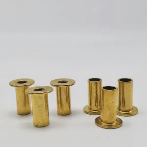 Metal Brass Copper Flat Head Hollow Tube Rivets thumbnail-4
